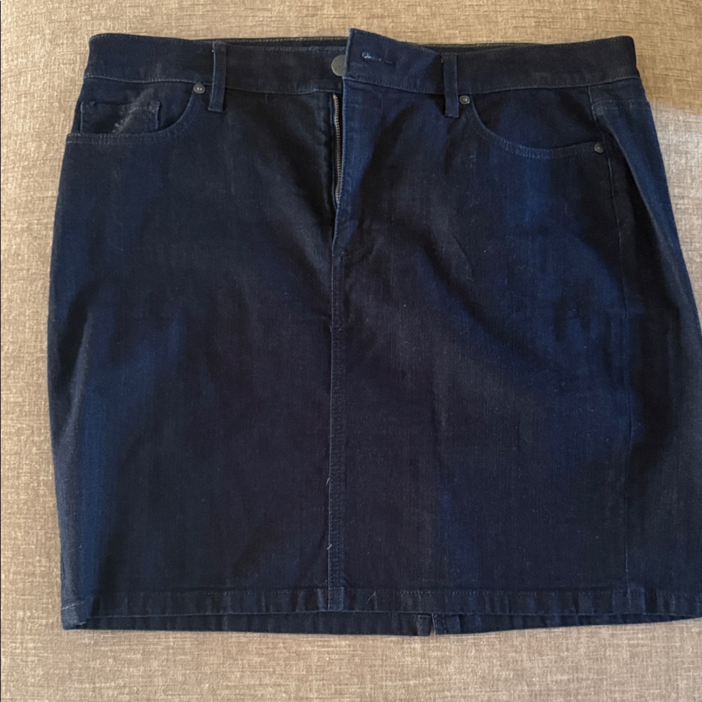 LOFT Dark Navy Denim Mini Skirt